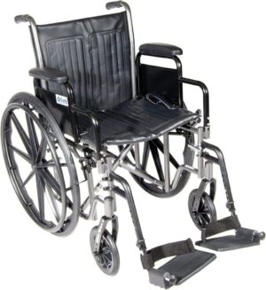 Drive Medical SSP220DDA-SF Silver Sport 2 Lightweight Folding Wheelchair,
