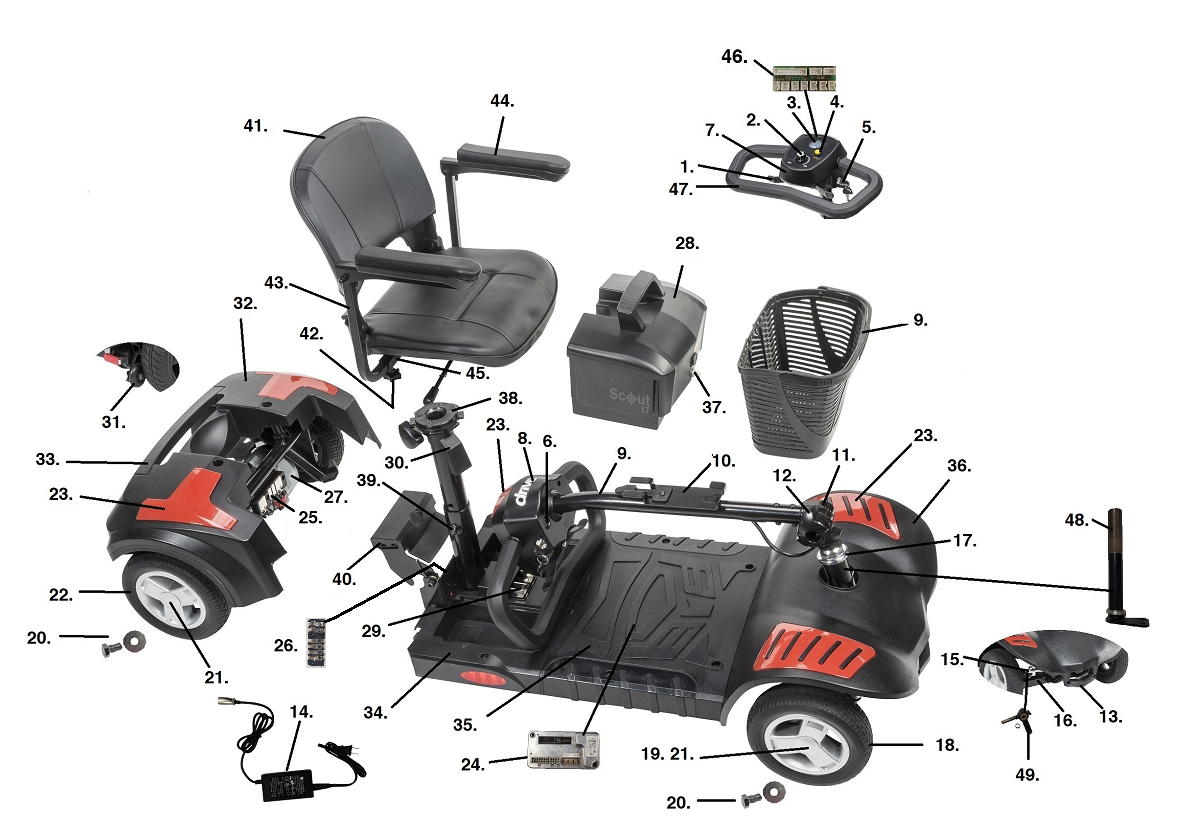 drive & pride mobility scooter parts