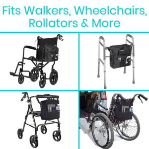rollator storage bag black