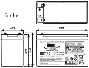 12v 7ah sealed agm mk battery es7 12